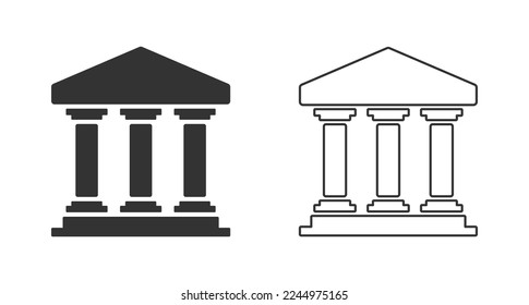 Bank-Vektorsymbole einzeln auf weißem Hintergrund