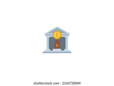 Bank Vector Isolated Emoticon. Bank Icon