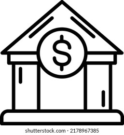 Bank Vector Line Icon Design