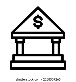 Bank Vector Line Icon Design