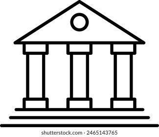 Bank Vector Line Icon Design