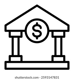 Bank Vector Line Icon Design