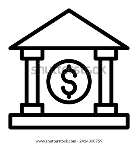 Bank Vector Line Icon Design