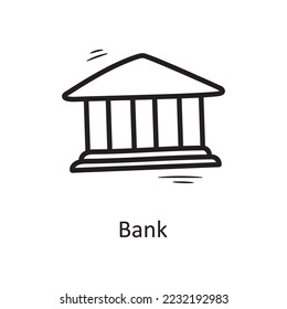 ilustración de diseño de iconos de contorno de vector de banco. Símbolo de negocio sobre archivo EPS 10 de fondo blanco