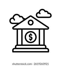 Bank Vector outline icon. Eps10 file 