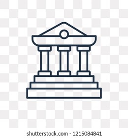 Bank vector outline icon isolated on transparent background, high quality linear Bank transparency concept can be used web and mobile
