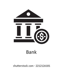 Bank Vector Solid Icon Design illustration. Banking and Payment Symbol on White background EPS 10 File