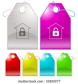 Bank. Vector tags.