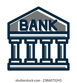 Bank Vector Thick Line Filled Dark Colors Icons For Personal And Commercial Use.
