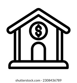Icono De Línea Gruesa Del Vector Bancario Para Uso Personal Y Comercial.
