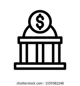 bank vector thin line icon 