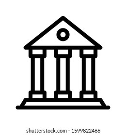 bank vector thin line icon 