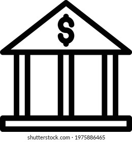 bank vector thin line icon