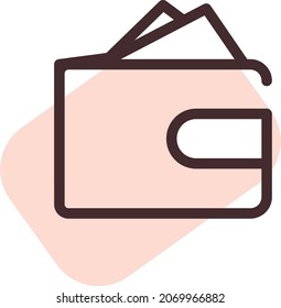 Bank wallet, illustration, vector, on a white background.