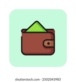 Icono de línea de la cartera del banco. Monedero, comercio, ahorro. Concepto de finanzas personales. La Ilustración vectorial se puede utilizar para temas como banca, gasto de dinero, compras