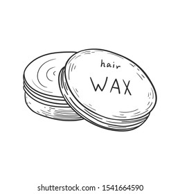 Bank of wax for hair and beard isolated on a white background.