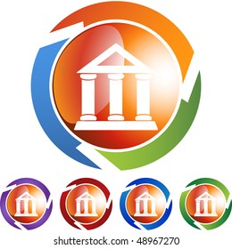 Botón web del banco aislado en un fondo.