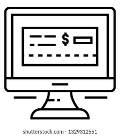 Bank website line icon vector 