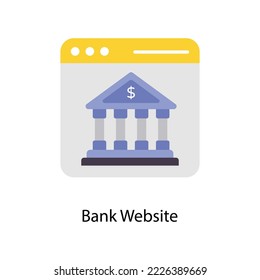 Iconos planos vectoriales de sitios web bancarios. Ilustración de acciones simple 