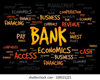 BANK word cloud, business concept