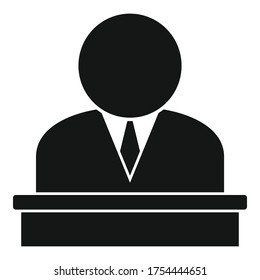 Bank worker icon. Simple illustration of bank worker vector icon for web design isolated on white background