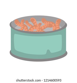 Bank with worms olor vector icon. Flat design