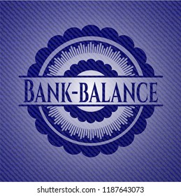 Bank-balance emblem with denim high quality background