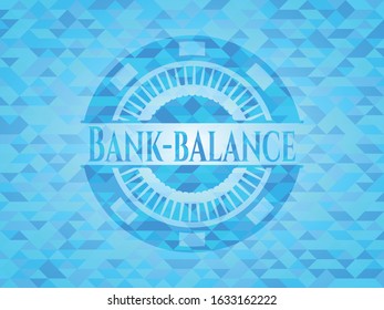 Bank-balance realistic sky blue emblem. Mosaic background