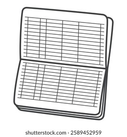 Bankbook. Bank. Financial institution. Vector illustration.