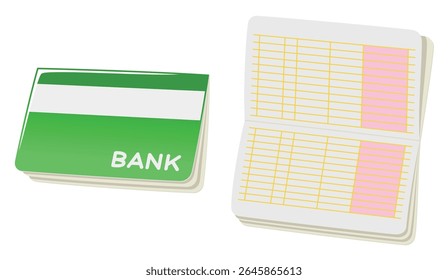Bankbook. Bank. Financial institution. Vector illustration.