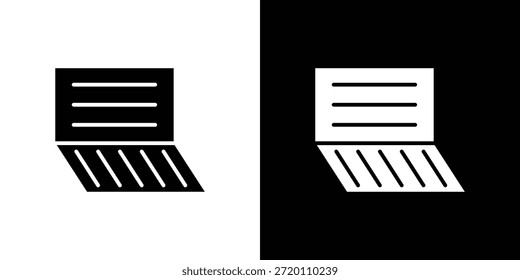 Bankbook icon simple flat graphic illustrations. Black and white silhouette vector