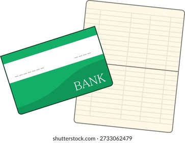 Una Ilustración vectorial aislada de la libreta de banco
