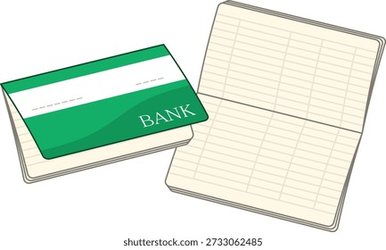 Una Ilustración vectorial aislada de la libreta de banco