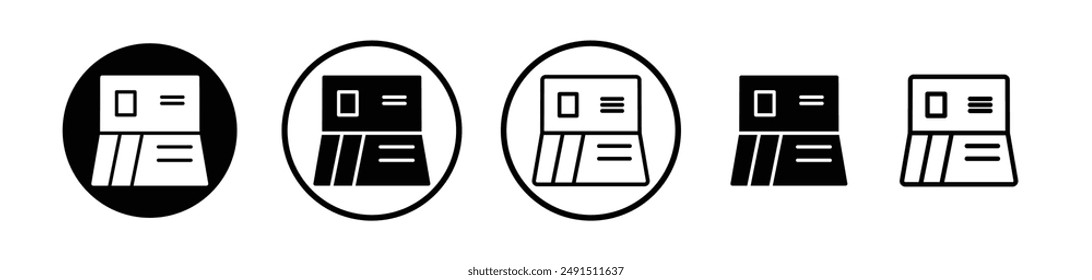 Bankbook liner icon collection on white background