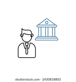 banker concept line icon. Simple element illustration. banker concept outline symbol design.
