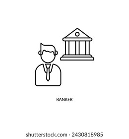banker concept line icon. Simple element illustration. banker concept outline symbol design.