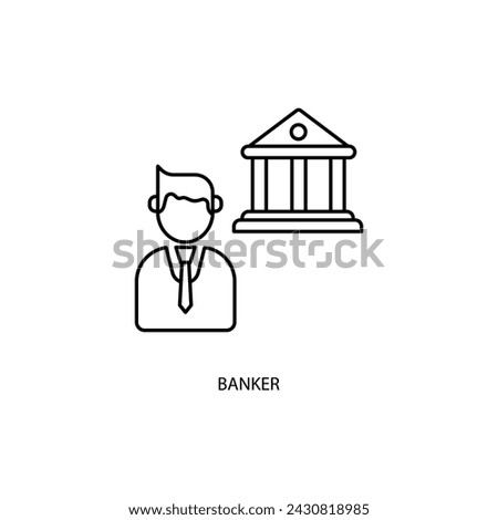 banker concept line icon. Simple element illustration. banker concept outline symbol design.