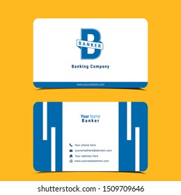 Banker and financier business card template vector. Also use by bank teller, manager, investor
and businessman. This clean business card include logo template that illustrate bank icon and
activity.