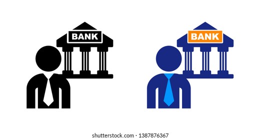 Banker Icon in Color and Black Version