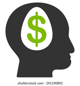 Banker icon from Commerce Set. Vector style: bicolor flat symbol, eco green and gray colors, rounded angles, white background.