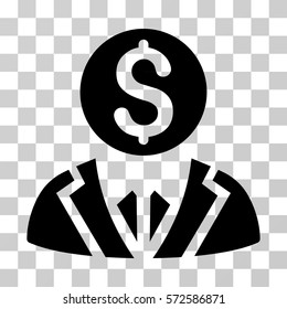 Banker icon. Vector illustration style is flat iconic symbol, black color, transparent background. Designed for web and software interfaces.