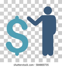 Banker icon. Vector illustration style is flat iconic bicolor symbol, cyan and blue colors, transparent background. Designed for web and software interfaces.