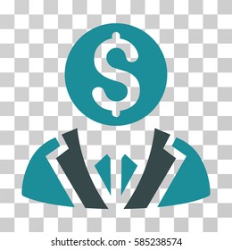 Banker icon. Vector illustration style is flat iconic bicolor symbol, soft blue colors, transparent background. Designed for web and software interfaces.
