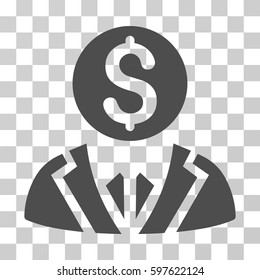 Banker icon. Vector illustration style is flat iconic symbol, gray color, transparent background. Designed for web and software interfaces.