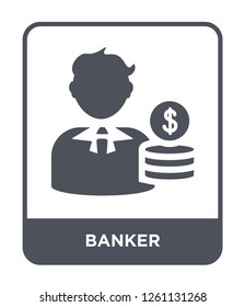 banker icon vector on white background, banker trendy filled icons from Cryptocurrency economy and finance collection, banker simple element illustration