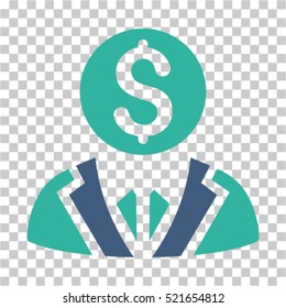 Banker icon. Vector pictogram style is a flat symbol, color, chess transparent background. Designed for software and web interface toolbars and menus.