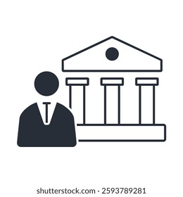 banker icon. vector.Editable stroke.linear style sign for use web design,logo.Symbol illustration.