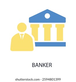 banker icon. vector.Editable stroke.linear style sign for use web design,logo.Symbol illustration.