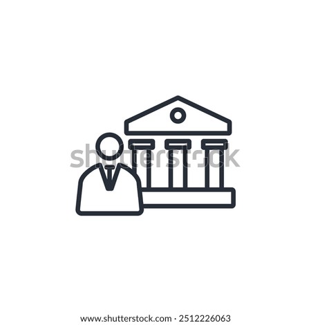 banker icon. vector.Editable stroke.linear style sign for use web design,logo.Symbol illustration.