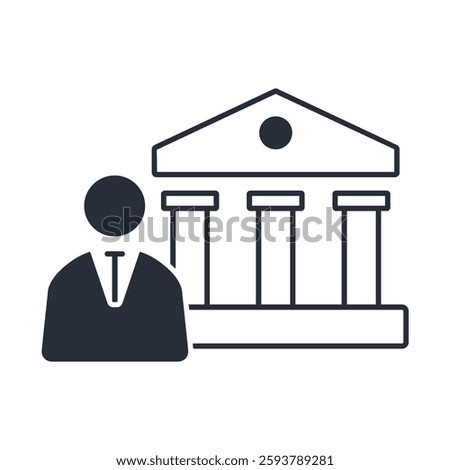 banker icon. vector.Editable stroke.linear style sign for use web design,logo.Symbol illustration.